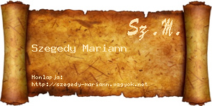 Szegedy Mariann névjegykártya